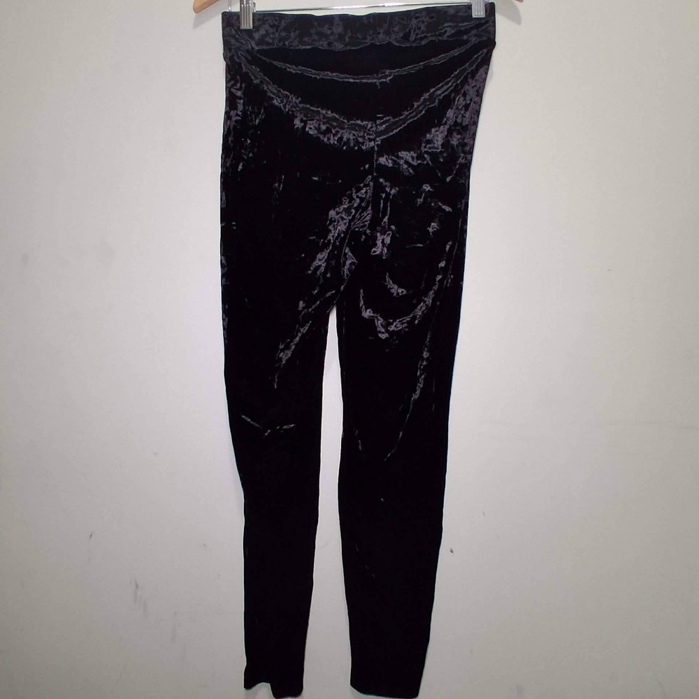 Torrid Black Velvet Crushed Leggings Pants‎ Size 1 - Picture 2 of 6